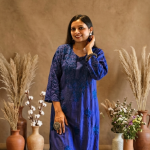 2 Pc Kurti Set - Royal Blue, Chanderi