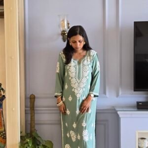 Long Green Rayon Kurti