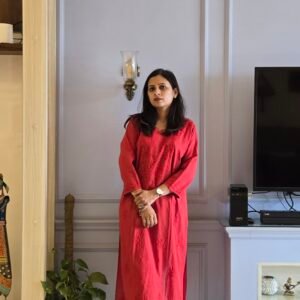 Long Red Mul Cotton Kurti