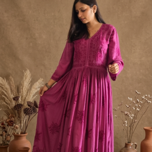 Long Kurti Anarkali Pink