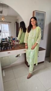 Atman's Kota Doria Set 3pc (Pastel Green)