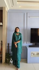 Deep Teal 3pc Viscose Kurti Set