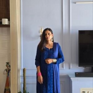 Royal Dark Blue 3pc Viscose Kurti Set
