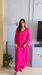 Hot Pink 3pc Viscose Kurti Set
