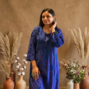 Kurti Set Chanderi 2pc (Royal Blue)